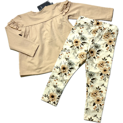 Komplet  bawełniany dla dziewczynki BLUZKA + LEGGINSY - Star Kids